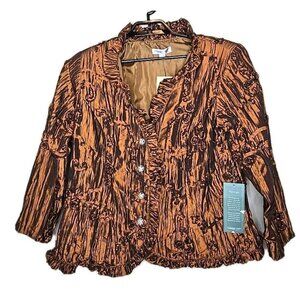 Coldwater Creek NWT Copper Satin Blouse Plus Size 20 Jacket Mother of the Bride